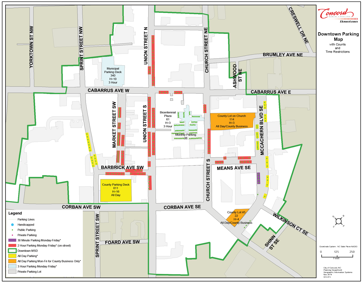 Concord Downtown Parking Map 
